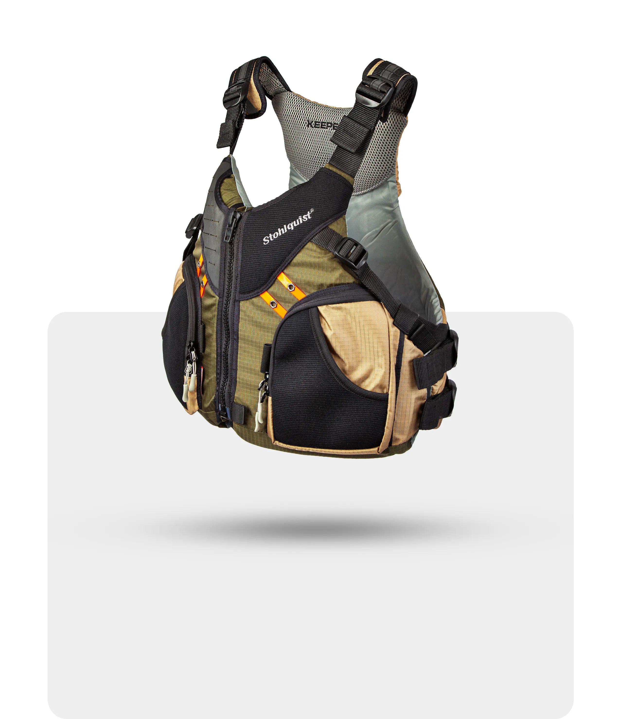 Stohlquist Keeper PFD life jacket for kayaking with multiple pockets and adjustable straps