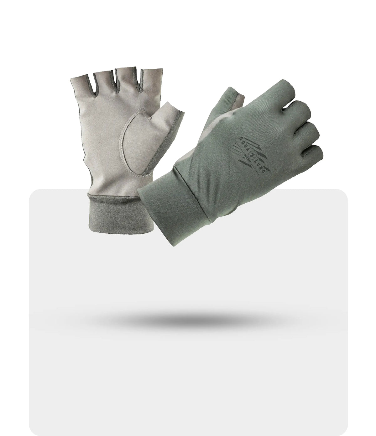 Stohlquist sun gloves in grey and olive green for paddling and water sports.