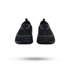 Pair of black Stohlquist Reef water shoes viewed from the back.